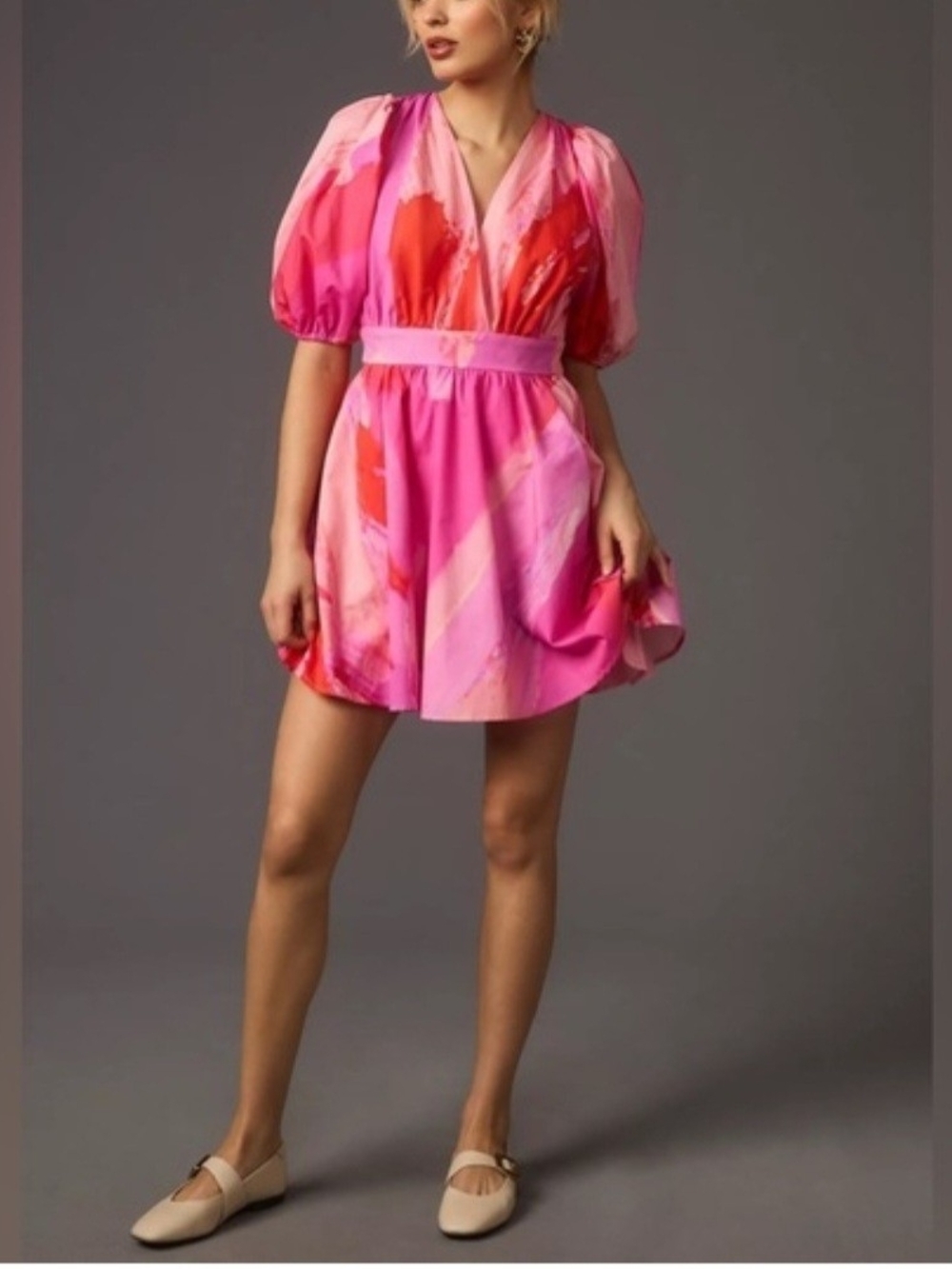 New Anthropologie Hutch Puff Sleeve Dress Size XL